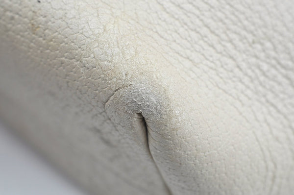 Authentic GUCCI Vintage Hand Tote Bag Leather 147654 White K4540