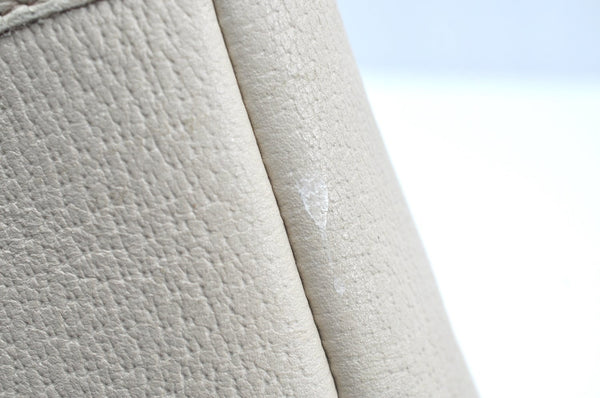 Authentic GUCCI Vintage Hand Tote Bag Leather 147654 White K4540