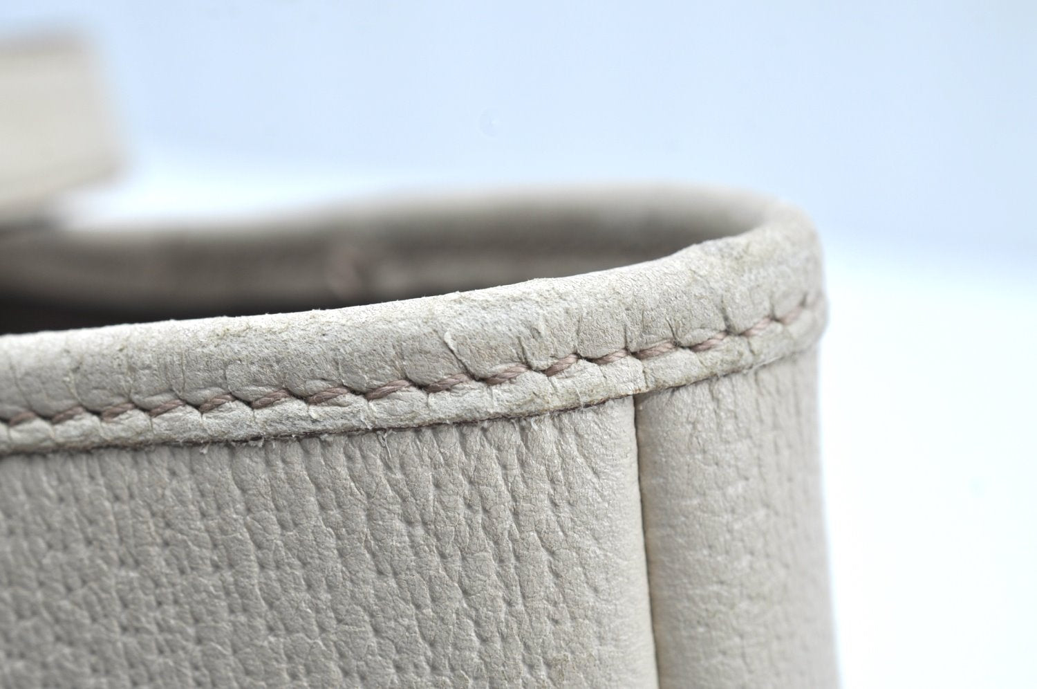 Authentic GUCCI Vintage Hand Tote Bag Leather 147654 White K4540