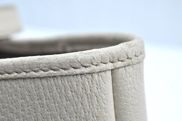 Authentic GUCCI Vintage Hand Tote Bag Leather 147654 White K4540