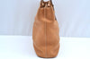 Authentic Burberrys Vintage Leather Tote Hand Bag Brown K4544
