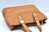 Authentic Burberrys Vintage Leather Tote Hand Bag Brown K4544