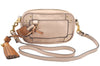 Auth Chloe Eden Fringe Shoulder Cross Body Bag Purse Leather Light Beige K4545