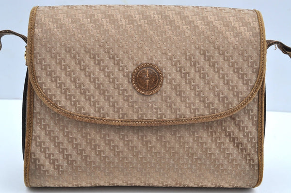Authentic GUCCI Shoulder Cross Body Bag Purse Canvas Leather Brown K4547