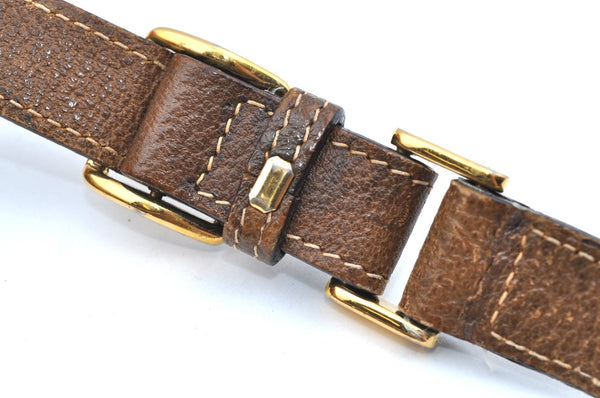 Authentic GUCCI Shoulder Cross Body Bag Purse Canvas Leather Brown K4547