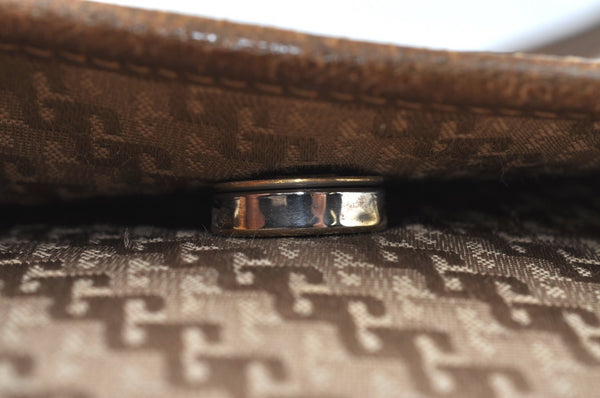 Authentic GUCCI Shoulder Cross Body Bag Purse Canvas Leather Brown K4547