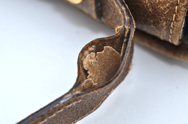 Authentic GUCCI Shoulder Cross Body Bag Purse Canvas Leather Brown K4547