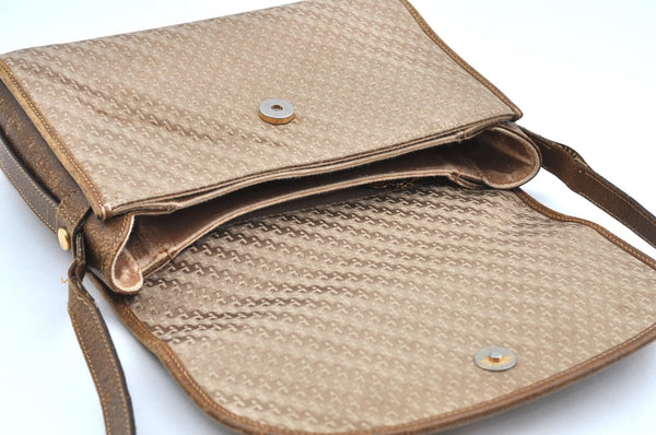 Authentic GUCCI Shoulder Cross Body Bag Purse Canvas Leather Brown K4547