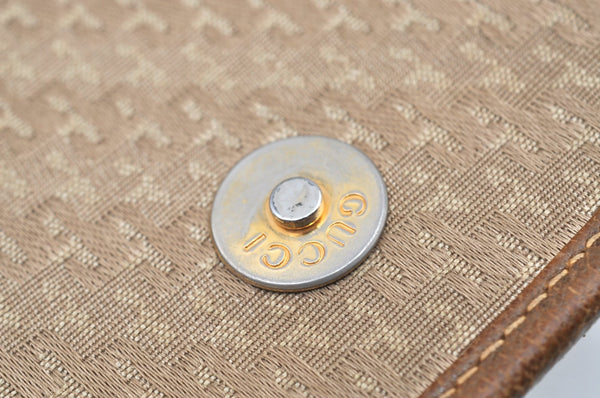 Authentic GUCCI Shoulder Cross Body Bag Purse Canvas Leather Brown K4547