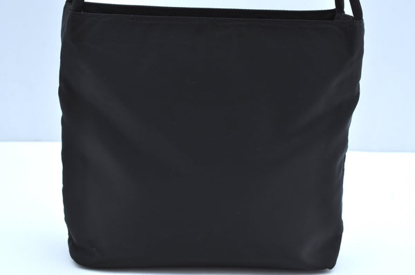 Authentic PRADA Nylon Tessuto Leather Shoulder Hand Bag Purse Black K4549