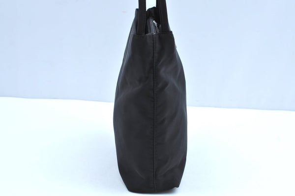 Authentic PRADA Nylon Tessuto Leather Shoulder Hand Bag Purse Black K4549