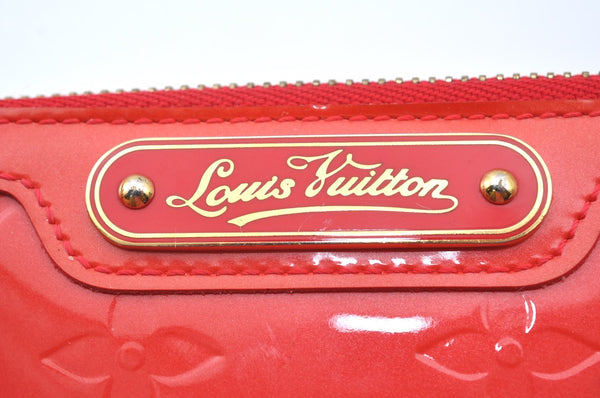 Authentic Louis Vuitton Vernis Pochette Cles NM Coin Purse Case M91669 Red K4550