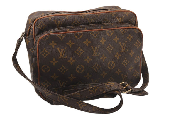 Authentic Louis Vuitton Monogram Nile Shoulder Cross Body Bag Old Model LV K4556