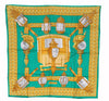 Authentic HERMES Carre 90 Scarf "FEUX DE ROUTE" Silk Green Box K4558