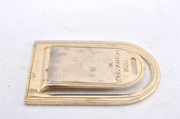 Auth Louis Vuitton Pince a Billets Porte Address Money Clip Gold M65068 LV K4561