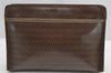 Authentic MARIO VALENTINO V Logo Clutch Hand Bag Purse PVC Leather Brown K4562