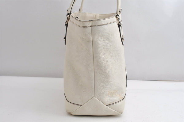 Authentic GUCCI Vintage Shoulder Tote Bag Leather 232973 White K4563