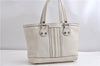 Authentic GUCCI Vintage Shoulder Tote Bag Leather 232973 White K4563