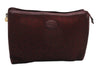 Authentic CELINE C Horse Carriage Clutch Hand Bag Canvas Leather Bordeaux K4569