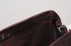 Authentic CELINE C Horse Carriage Clutch Hand Bag Canvas Leather Bordeaux K4569