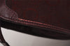 Authentic CELINE C Horse Carriage Clutch Hand Bag Canvas Leather Bordeaux K4569
