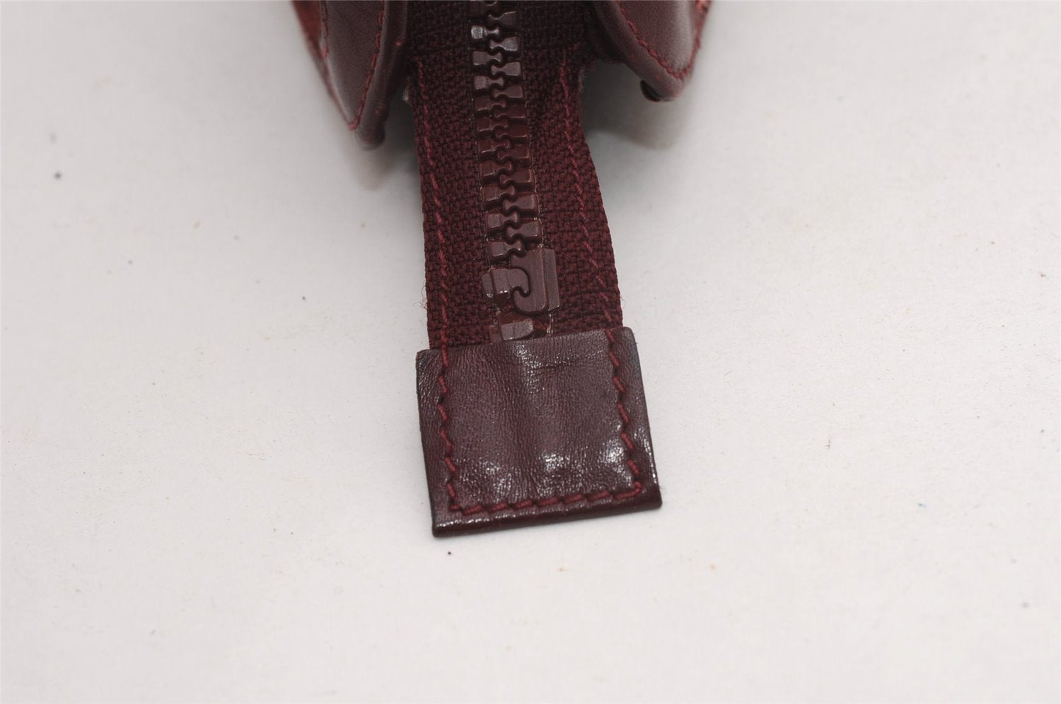 Authentic CELINE C Horse Carriage Clutch Hand Bag Canvas Leather Bordeaux K4569