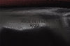 Authentic CELINE C Horse Carriage Clutch Hand Bag Canvas Leather Bordeaux K4569