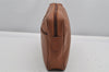 Authentic Salvatore Ferragamo Vintage Leather Clutch Hand Bag Purse Brown K4571