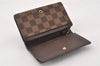 Authentic Louis Vuitton Damier Portefeuille Tresor Wallet Purse N61736 LV K4572