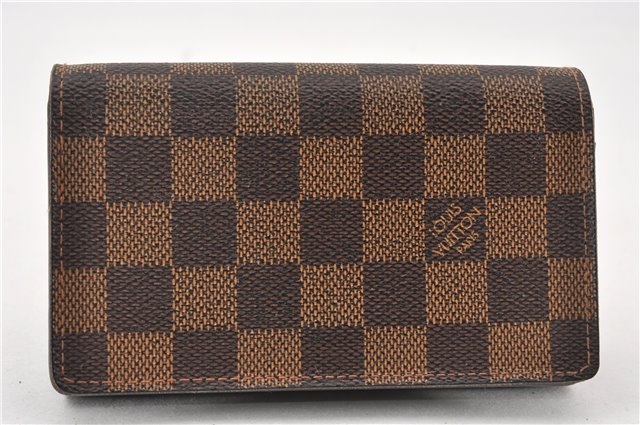 Authentic Louis Vuitton Damier Portefeuille Tresor Wallet Purse N61736 LV K4572