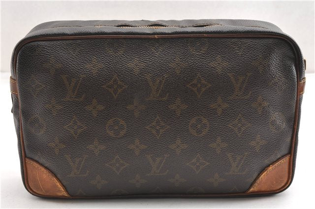 Authentic Louis Vuitton Monogram Compiegne 28 Clutch Hand Bag M51845 Junk K4575