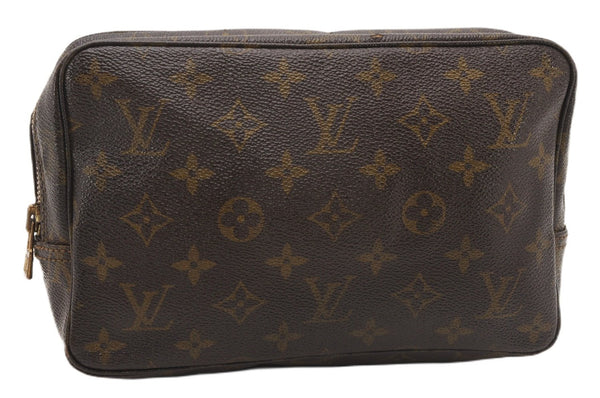 Auth Louis Vuitton Monogram Trousse Toilette 23 Clutch Hand Bag M47524 LV K4577