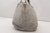 Authentic GUCCI Vintage Shoulder Tote Bag GG Canvas Leather 131231 Silver K4578