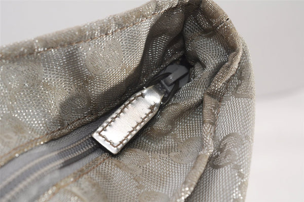 Authentic GUCCI Vintage Shoulder Tote Bag GG Canvas Leather 131231 Silver K4578