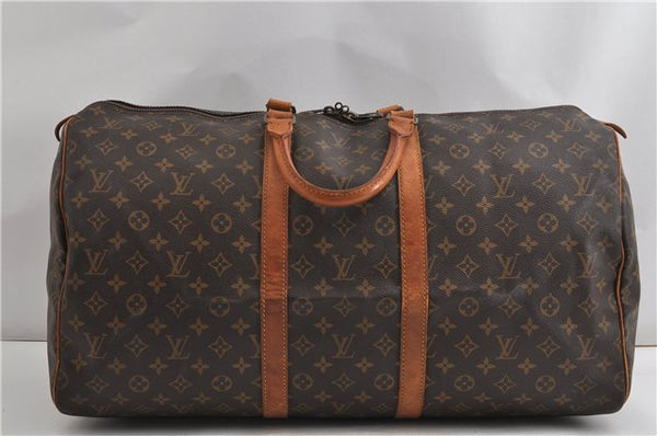 Authentic Louis Vuitton Monogram Keepall 55 Travel Boston Bag M41424 LV K4582