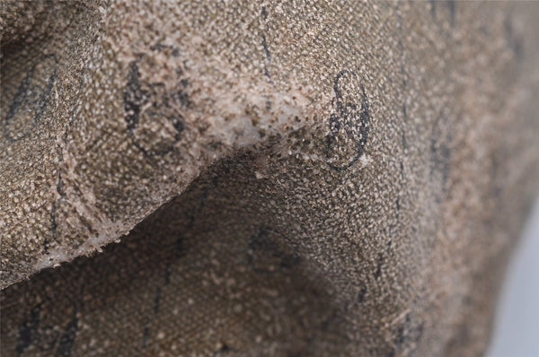 Authentic GUCCI Rigate Line Shoulder Bag Purse PVC Leather Brown Junk K4583