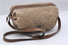 Authentic GUCCI Rigate Line Shoulder Bag Purse PVC Leather Brown Junk K4583