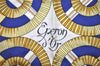 Authentic HERMES Carre 90 Scarf "Eperon d'or" Silk Blue K4584