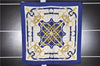 Authentic HERMES Carre 90 Scarf "Eperon d'or" Silk Blue K4584