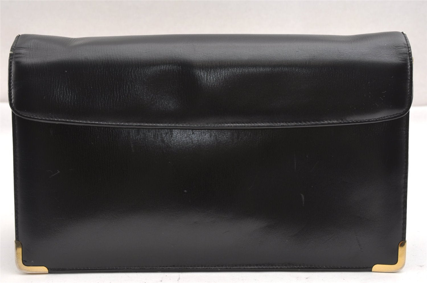 Authentic Christian Dior 2Way Shoulder Clutch Bag Purse Leather Black CD K4589
