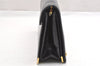 Authentic Christian Dior 2Way Shoulder Clutch Bag Purse Leather Black CD K4589