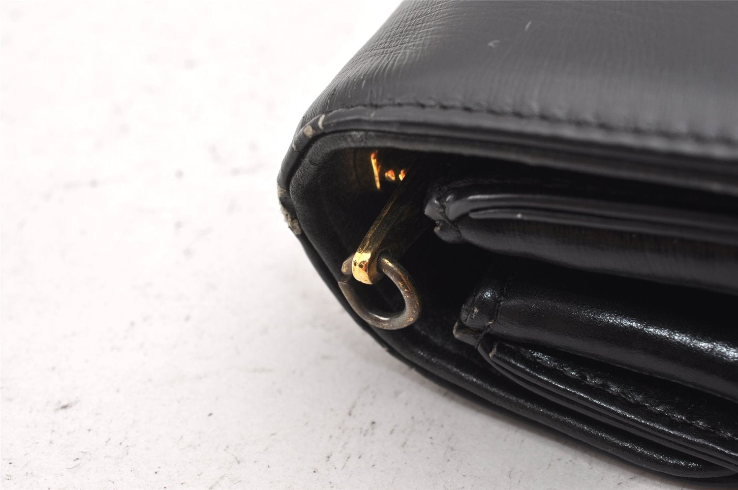 Authentic Christian Dior 2Way Shoulder Clutch Bag Purse Leather Black CD K4589