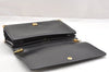 Authentic Christian Dior 2Way Shoulder Clutch Bag Purse Leather Black CD K4589