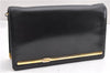 Authentic Christian Dior 2Way Shoulder Clutch Bag Purse Leather Black CD K4589
