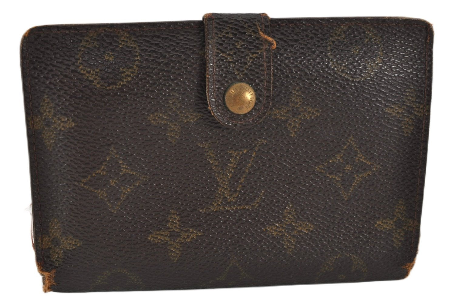 Auth Louis Vuitton Monogram Porte Monnaie Billets Viennois M61663 Wallet K4590