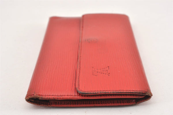 Auth Louis Vuitton Epi Porte Tresor International Wallet Red M63387 LV K4592