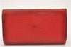 Auth Louis Vuitton Epi Porte Tresor International Wallet Red M63387 LV K4592