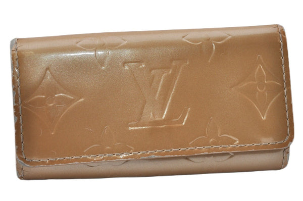Auth Louis Vuitton Vernis Multicles 4 Four Hooks Key Case Beige M91358 LV K4595