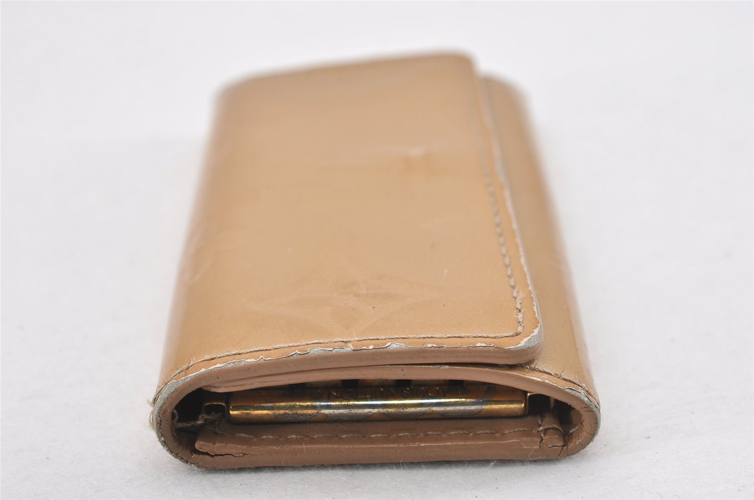 Auth Louis Vuitton Vernis Multicles 4 Four Hooks Key Case Beige M91358 LV K4595