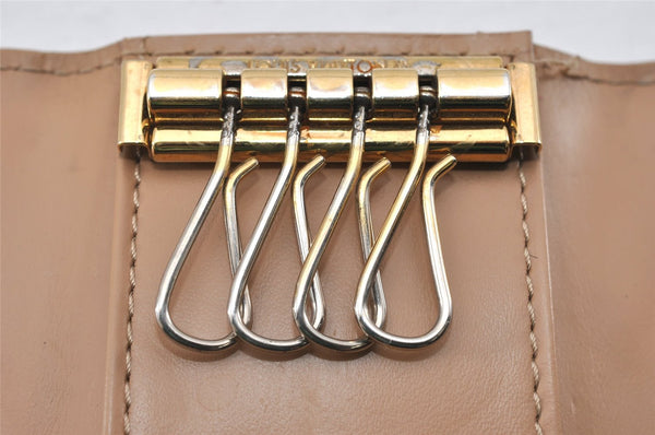 Auth Louis Vuitton Vernis Multicles 4 Four Hooks Key Case Beige M91358 LV K4595
